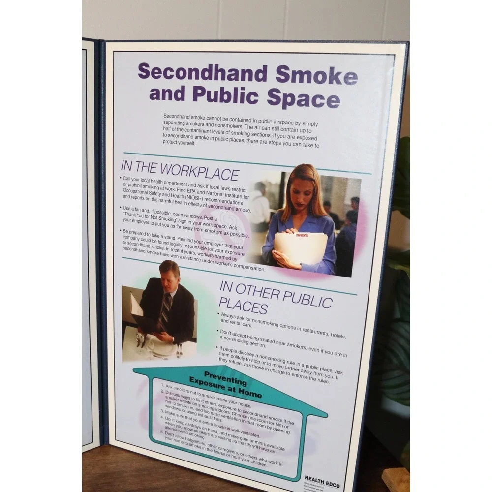 Health Edco Secondhand Smoke Folding Tabletop Display Board 58